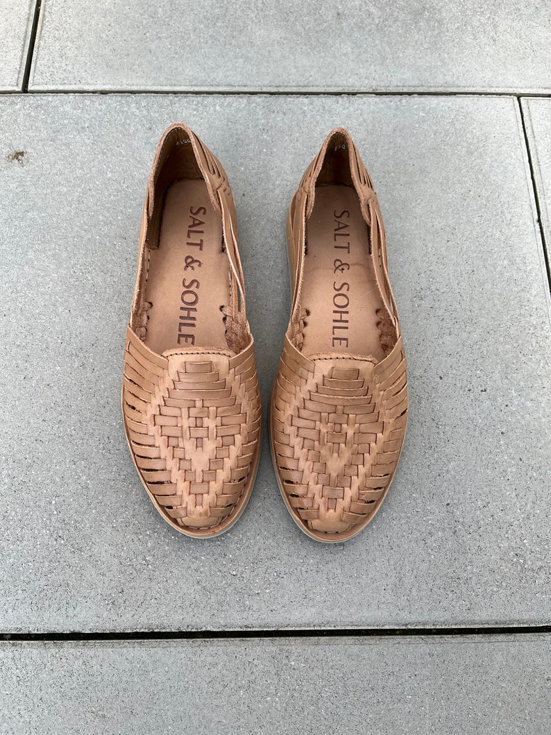 Huarache Sandals Women, Women's Leather Sandals, Close Toe Flat Sandals, Handmade Women's Sandals, Genuine Leather Shoe MELONE Bild 8