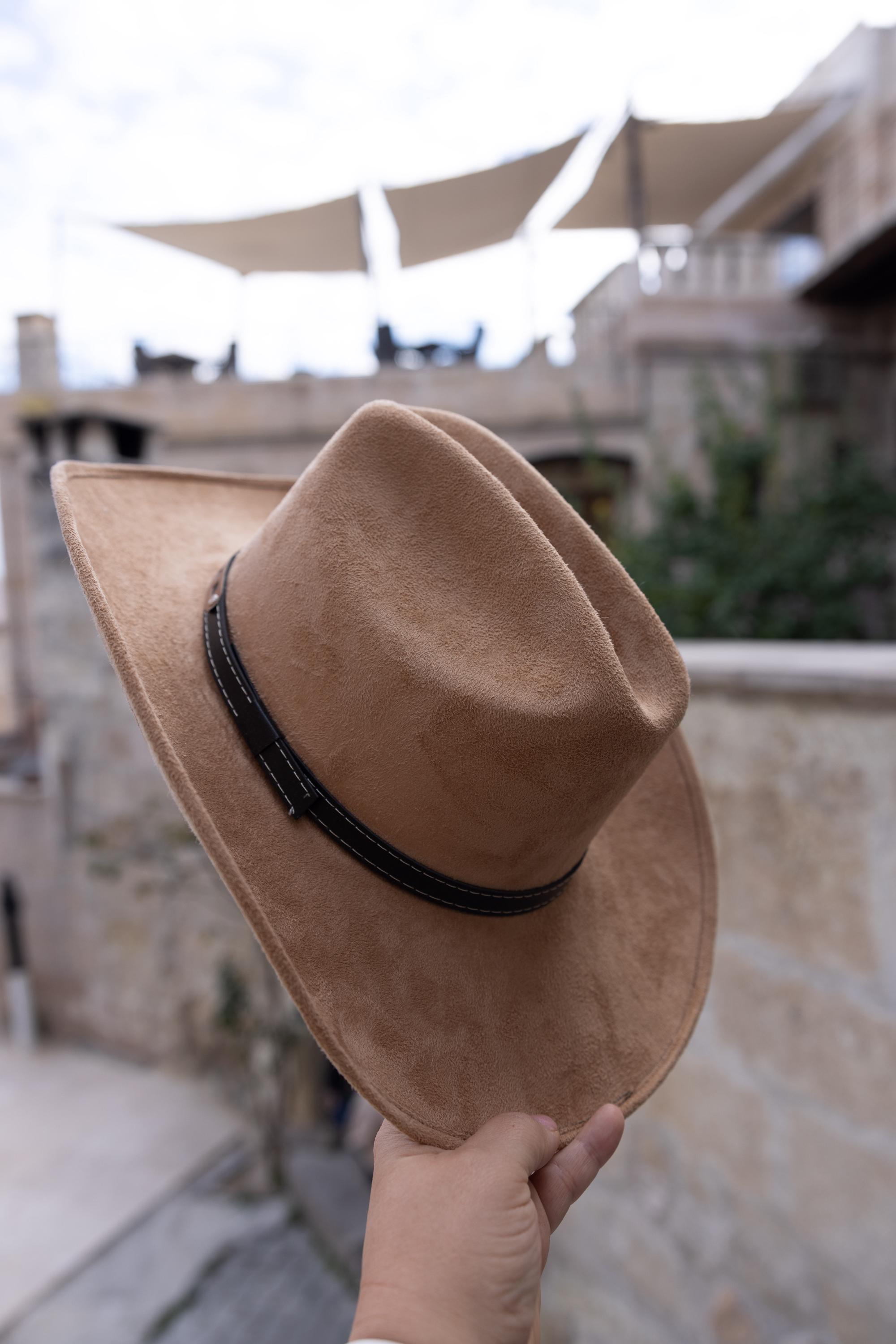 Vegan Suede Cowboy Hat | Western Fedora, Cattleman Style  display picture 1