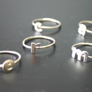 Silver Initial Rings,Initial Stacking Rings,Letter Stacking Rings,Alphabet Stacking Rings,Personalized Stacking Rings Alphabet Ring Stackers