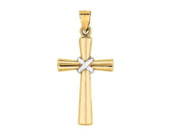 14K Gold X Detail Cross