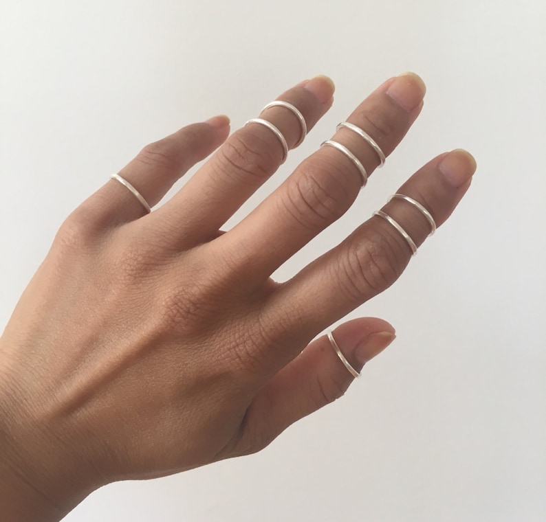 Midi Ring Sterling Silver 925, Midi Ring, Sterling Silver Ring, Ring Bands, Simple Ring Bands, Stacking ring, Ring Stacker, Stackable Ring image 4