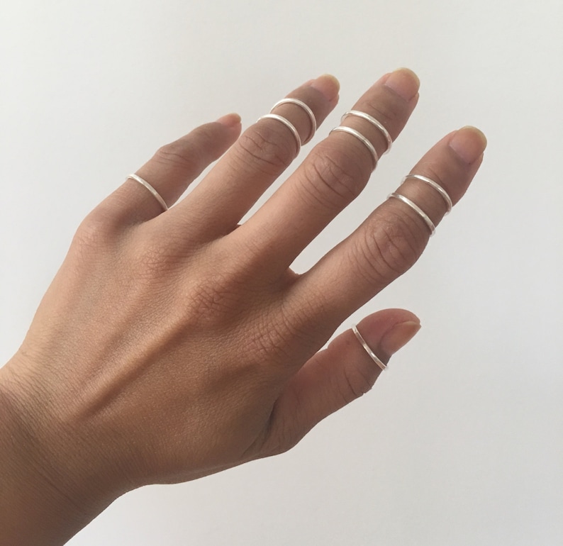 Midi Ring Sterling Silver 925, Midi Ring, Sterling Silver Ring, Ring Bands, Simple Ring Bands, Stacking ring, Ring Stacker, Stackable Ring image 3