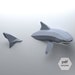 Low Poly Shark Model, Create Your Own 3D Papercraft Shark, Origami Shark, Great White Shark, Shark Lover, Shark Week, Cool Dorm Decor