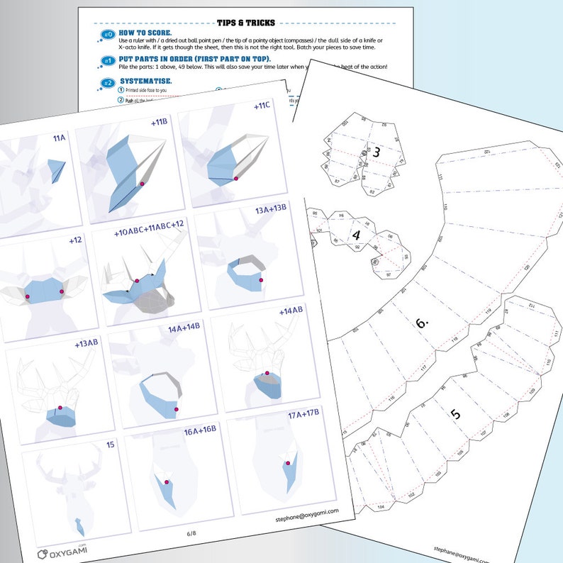Papercraft Deer Head, Make Your Own Trophy, Paper Trophy, Pdf Papercraft, Stag Head, Deer Head Wall Mount, Paper Animal Head, Deer In Suit image 4