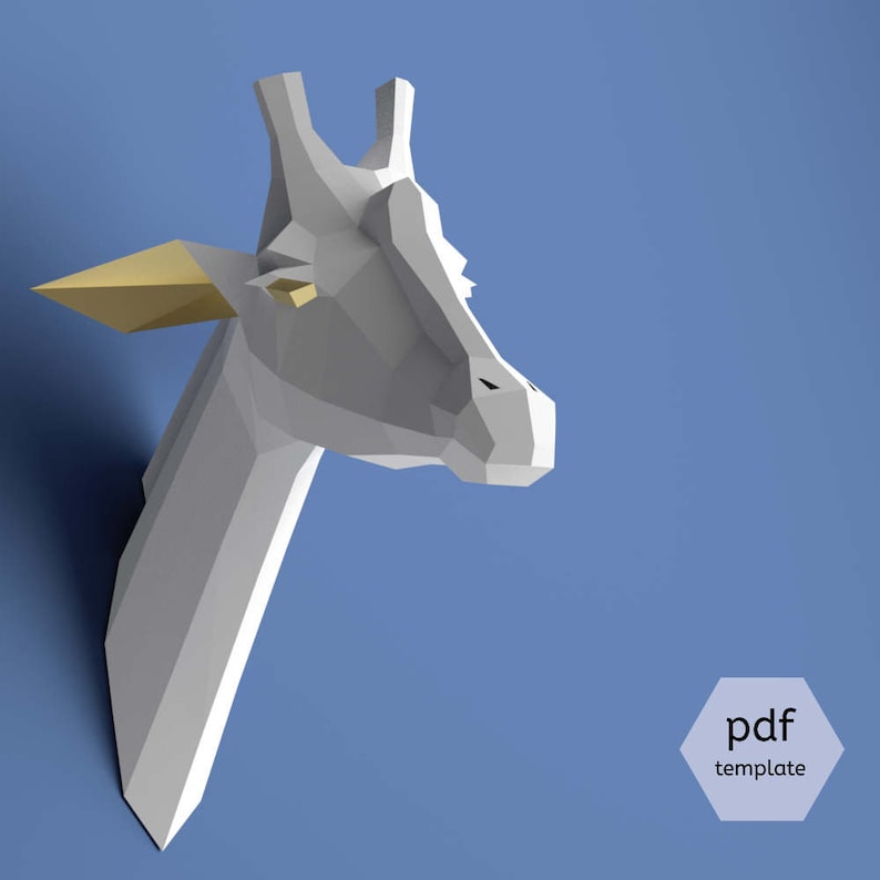 Giraffe head PDF template