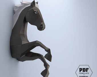 DIY Horse papercraft, 3D papercraft PDF, Make your own horse, Papercrafting, Horse DIY, Low poly horse, Horse lovers, Spirit stallion