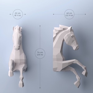 3D Paper Horse Sculpture DIY, Low Poly Craft (PDF Pattern) image 6