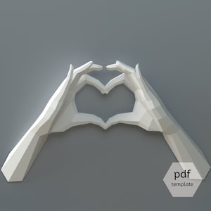 Papercraft Hands Heart digital download Declaration of image 1