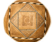 BIG Moroccan Leather Pouffe Tan Leather Pouf Tan Leather Ottoman Leather Footstool Storage Pouffe Art Deco Furniture