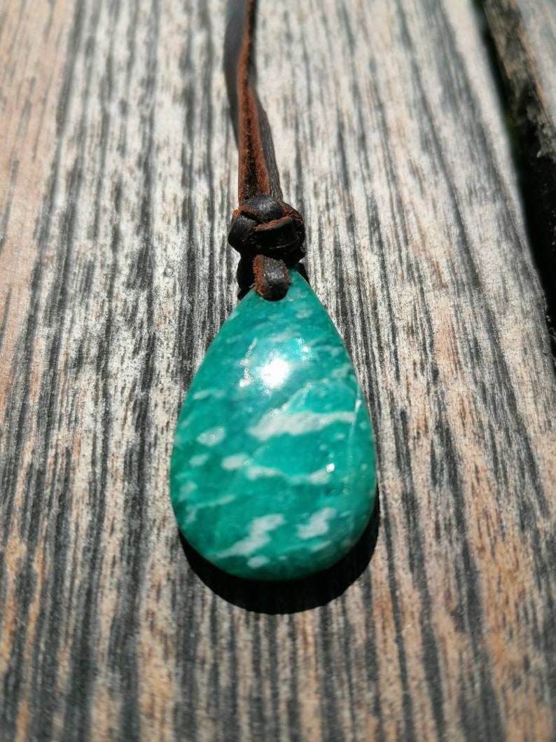 Gemstone Necklace Crystal Necklace Amazonite Amazonite Crystal CRYSTAL #6 Amazonite Necklace Amazonite Pendant Green Amazonite