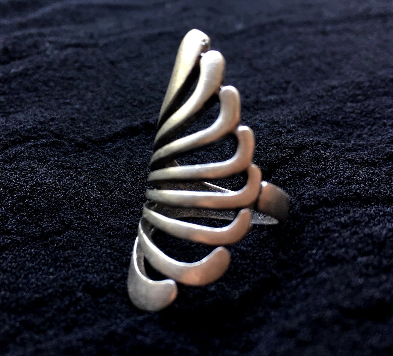 Fan Shaped Silver RingHandmadeAdjustable Etsy