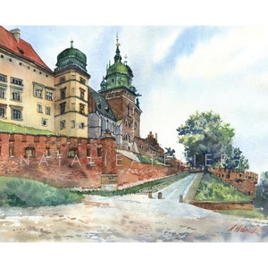 Kraków - Wawel - Podzamcze - Poland- watercolor print