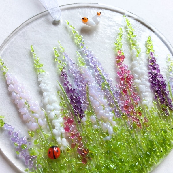 DIY Fused Glass Art Craft Kit - Wild Foxgloves by Natalie Bullock Art Return Stamps Included