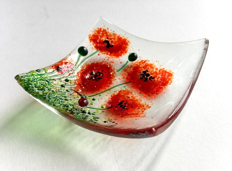 DIY Fused Glass Art Craft Kit to Make at Home Wild Poppies Etsy