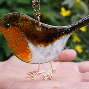 DIY Fused Glass Art Craft Kit Robin Bird Sun Catcher by Natalie Bullock Art Return Stamps Included image 2