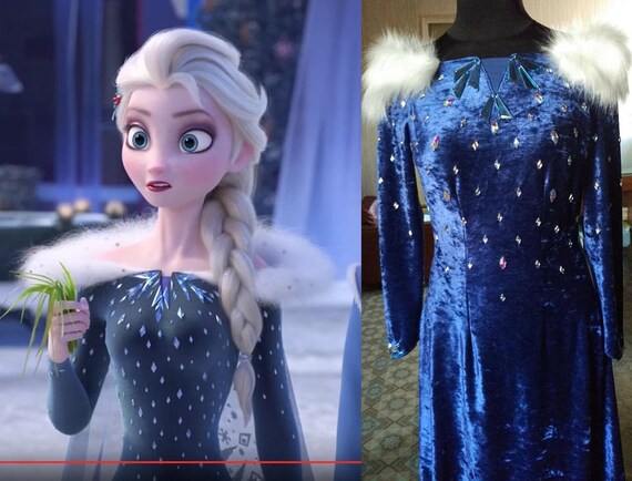 elsa dress with long train