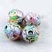 Cloisonne Beads Floral Enamel Beads Gold Round Cloisonne Beads 10mm (4)