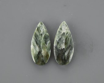 Seraphinite Cabochon Pair