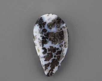 Black Feather Plume Agate Cabochon