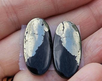 Apache Gold Cabochon Pair