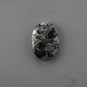 Obsidian and Zinc Matrix Cabochon