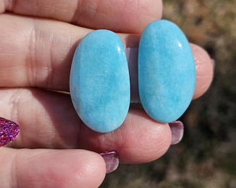 Amazonite Cabochon Pair
