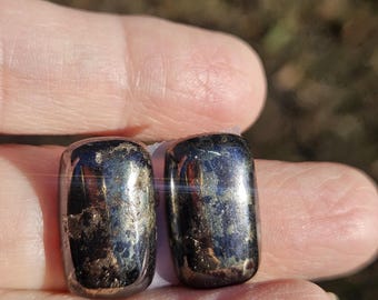 Apache Gold Cabochon Pair