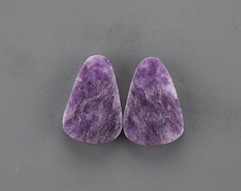 Lepidolite Cabochon Pair