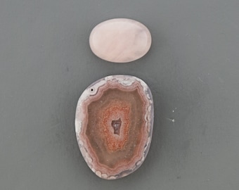 Laguna Lace Agate and Rose Quartz Cabochon Designer Set