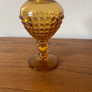 Hobnail Amber Vase