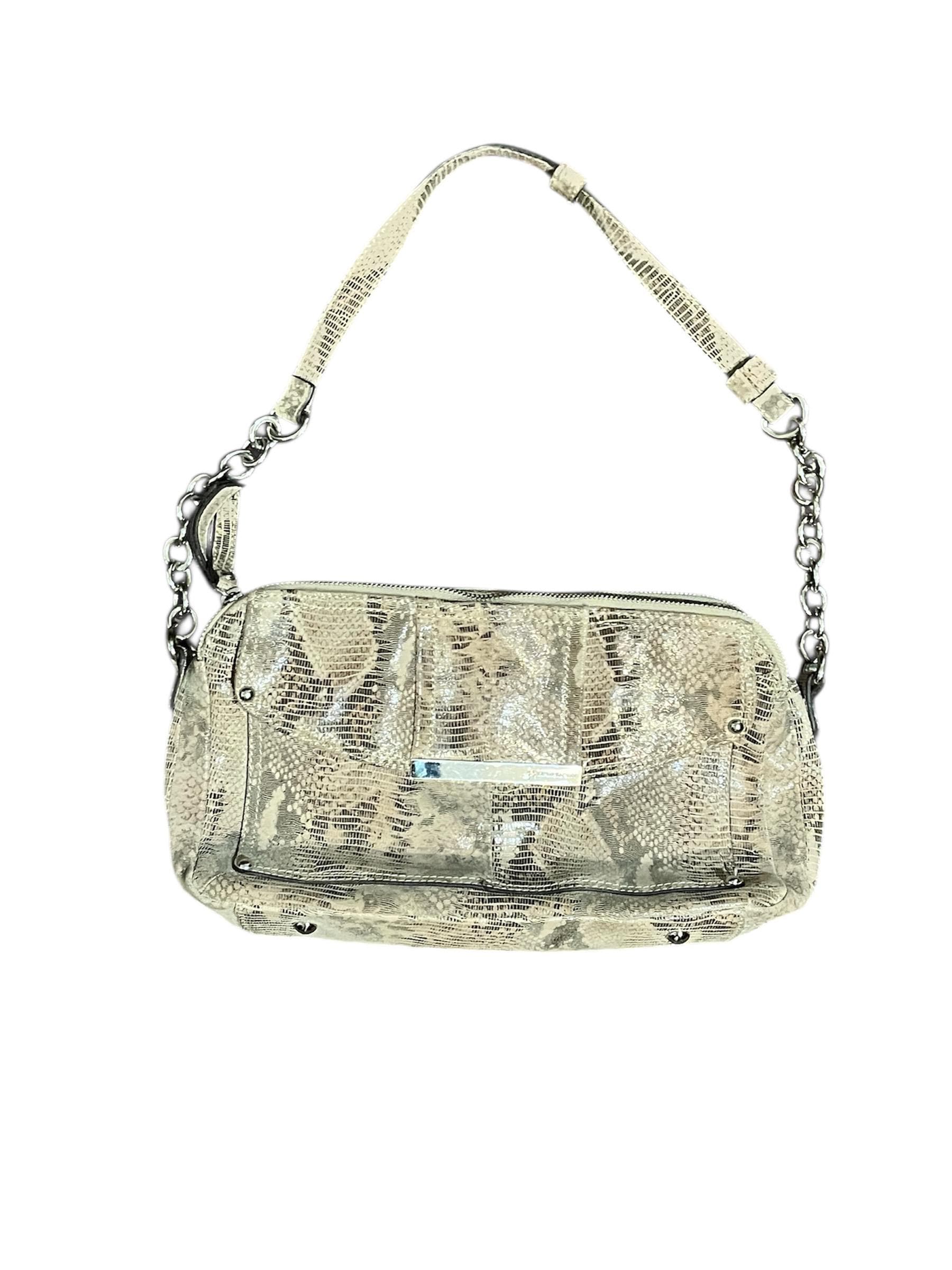 Sac Bandoulière B. Makowsky En Cuir Marron Taille Medium - Boucle Argentée, Occasion En Excellent état