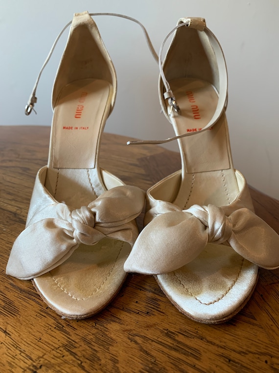 Miu Miu Satin ankle strap heels Size 37 - image 1