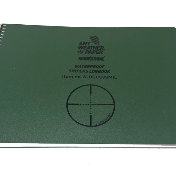 Modestone Snipers Logbook / Data Book Waterproof Notepad - Stone Paper