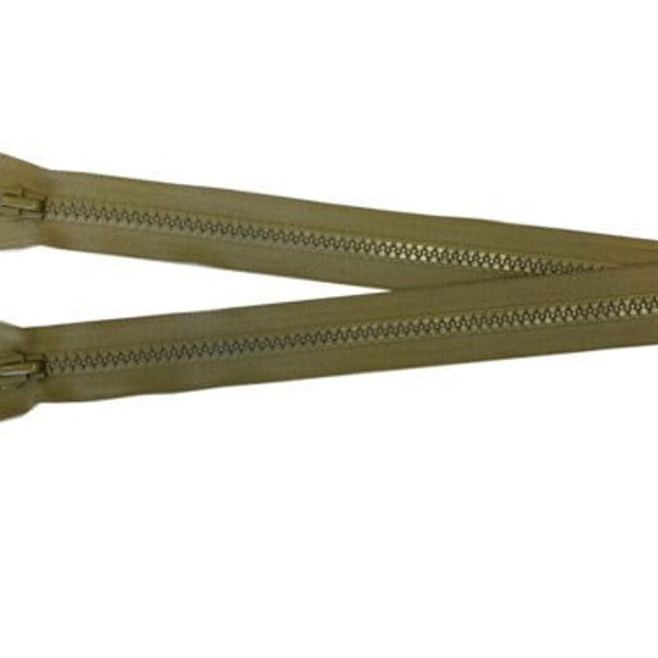 Pair of Tan YKK PLCE Side Pouch / Bergen Zips - to use on Rucksack or Pouch