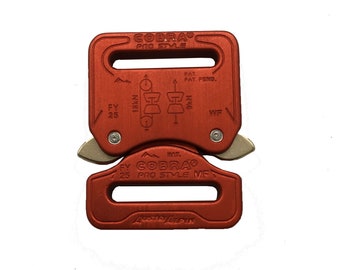 AustriAlpin 25mm / 1" Cobra Buckle - Red - FY25RFF - Female Fixed - Male Fixed