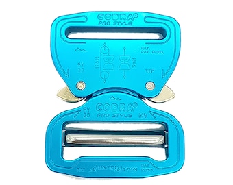 AustriAlpin Blue 38mm/1.5" Pro Style Cobra Buckle - Male Adjustable Female Fixed - FY38BVF