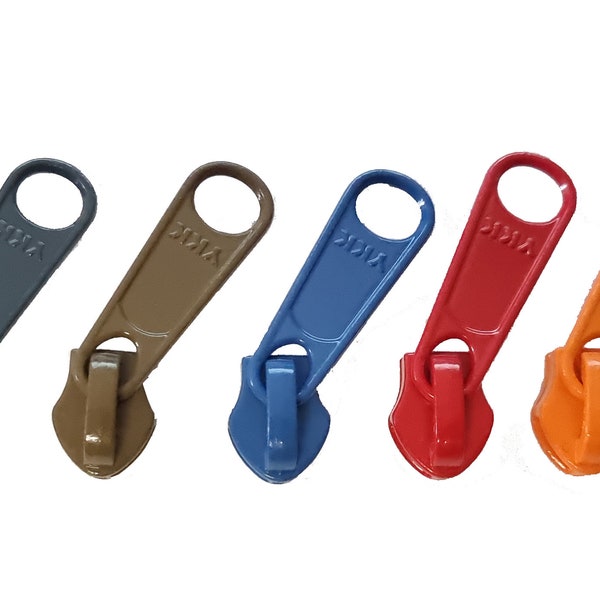 Pack of Ten - YKK No 5 Chain Reverse Slider with Long Pull - All Colours