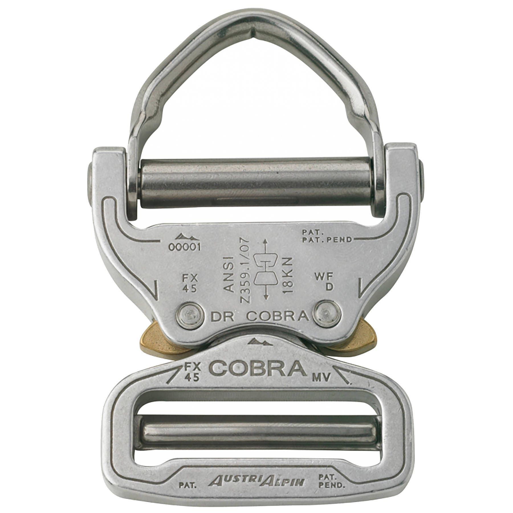 AustriAlpin 45mm / 1.75 Chrome Ansi D Ring Cobra Buckle - FX45AVD