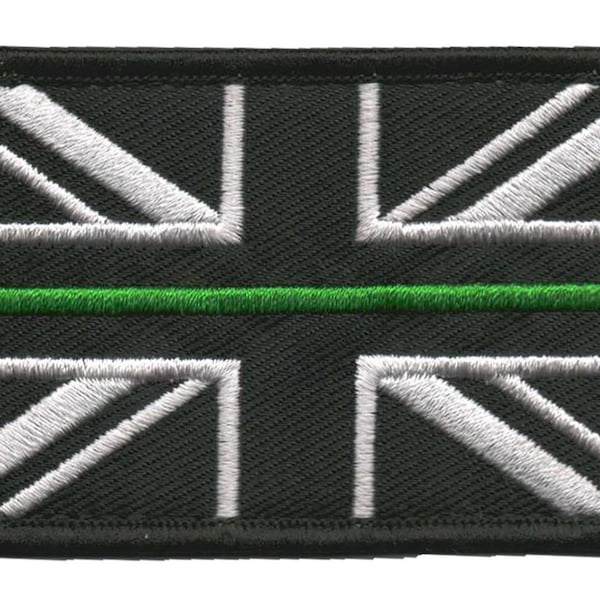 Dünne grüne Linie – Polizei PSNI – Union Jack-Aufnäher mit Klettverschluss