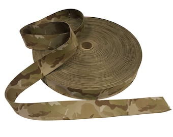 1/" Double Sided Crye Multicam Black Tubular Webbing 25mm Per Metre