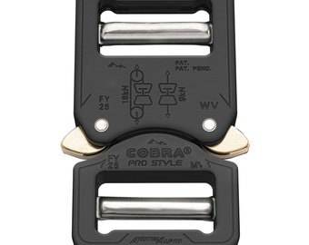 AustriAlpin 25mm / 1" Cobra Buckle - Black - FY25KVV - Male & Female Adjustable