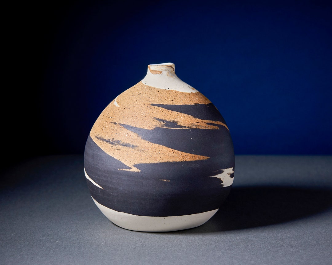 Handmade Orb Vase: Wheel Thrown Speckled Stoneware Pottery - Etsy