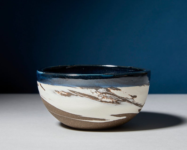 Small ceramic bowl, trinket dish, olive bowl, marbled pottery, handmade ceramics image 1