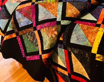 Diamond Riff Quilt Pattern: Beginner Friendly, Triangle Ruler (PDF)