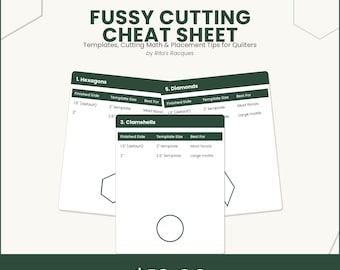 Fussy Cutting Cheat Sheet PDF PDF | Quilting Templates &  Math