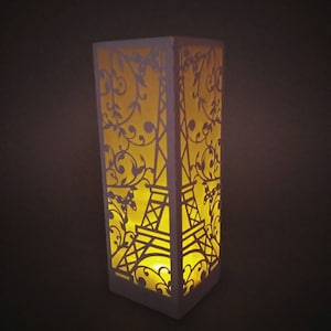3D SVG Template Lantern Eiffel Tower Centerpiece Party Room Decor Cutting File Papercut Die Cut Laser Cut Cricut Silhouette Cameo Shadow Box