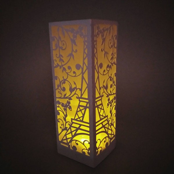 3D SVG Template Lantern Eiffel Tower Centerpiece Party, Room Decor. Cutting File, Papercut, Die Cut Laser Cut Cricut Silhouette Cameo DXF Ai