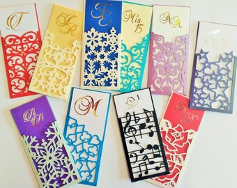 SVG Bundle Cricut Cut Files Bookmarks Envelope Card Laser Cut 10 Small Envelope Template Ticket Invitation Wedding Silhouette Cameo DXF