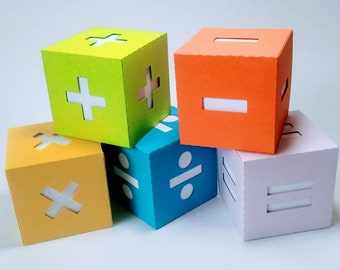 3D SVG Cube Math Signs Cut Files Cricut Templates Decor Home Classroom Numbers Didactic Homeschool Birthday Baby Blocks Silhouette Cameo svg