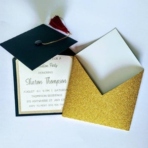 Cartão de bolso com corte SVG, convite para festa de formatura da Cricut, turma de 2025, cartão de felicitações para impressão, envelope Cricut Silhouette Cameo cortado a laser